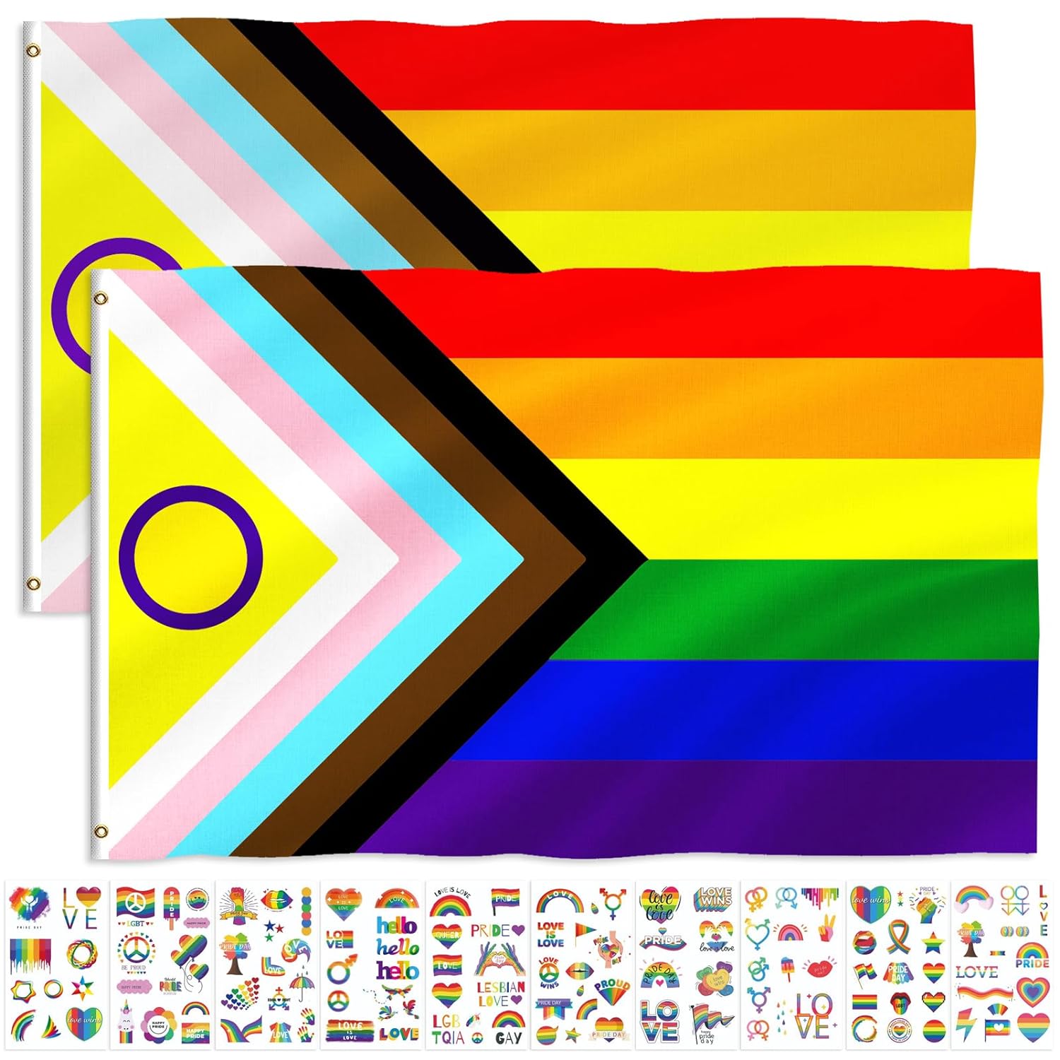 Progress Pride Flag Sticker Set